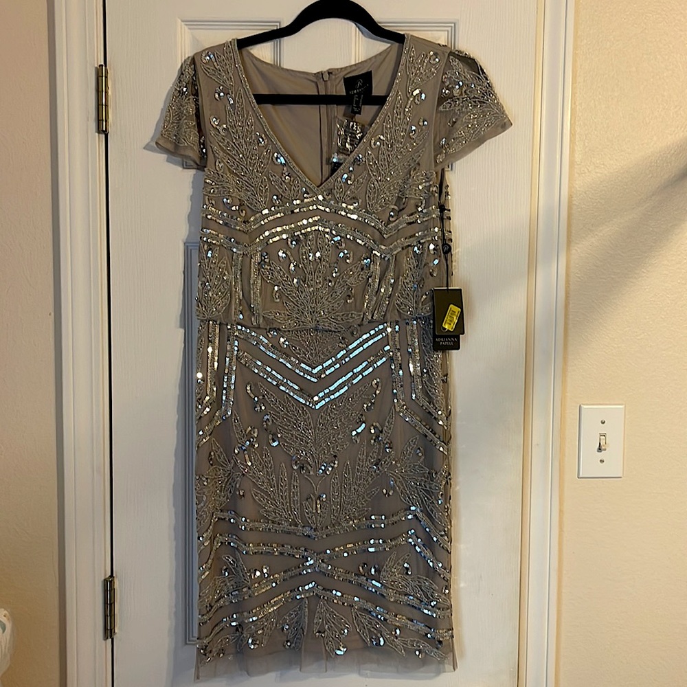 Adrianna Papell beaded blouson dress